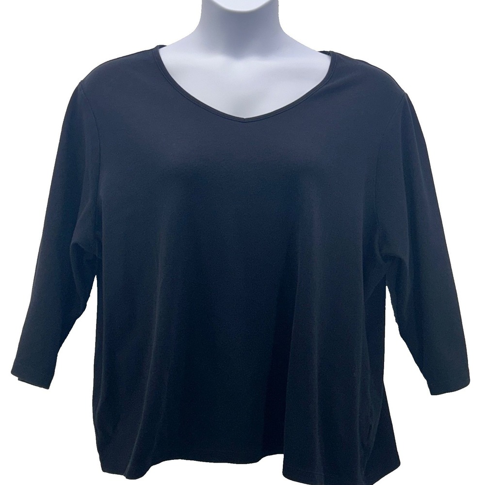 Croft And Barrow Pima Cotton Top Black 3X‎
